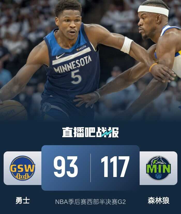 兰德尔贡献24分7篮板11助攻 华子得到20分9篮板 库裏因伤缺阵 森林狼轻松战胜勇士追平系列赛比分